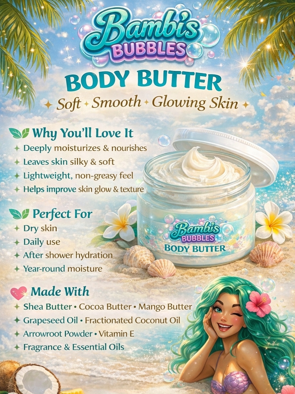 Low Stock! 4oz Summer Triple Body Butter Assorted Scents Available - Picture 2 of 15